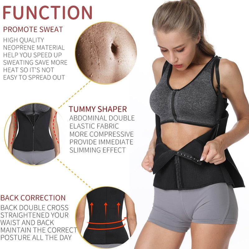 Body Shapes Neoprene Sauna Sweat Vest Waist Trainer Slimming Trimmer Fitness Corset Workout Thermo Modelling Strap Shapewear