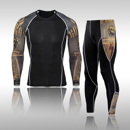 Man Compression Sports Suit Quick Drying Perspiration Fitness Training MMA Kit Rashguard Male Sportswear Jogging Running Clothes