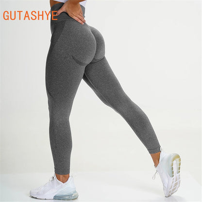 Sport Seamless Booty Leggings Women Pink Elastic High Waist Tummy Control Gym Fitness Legging Tight Yoga Pant Booties Legging