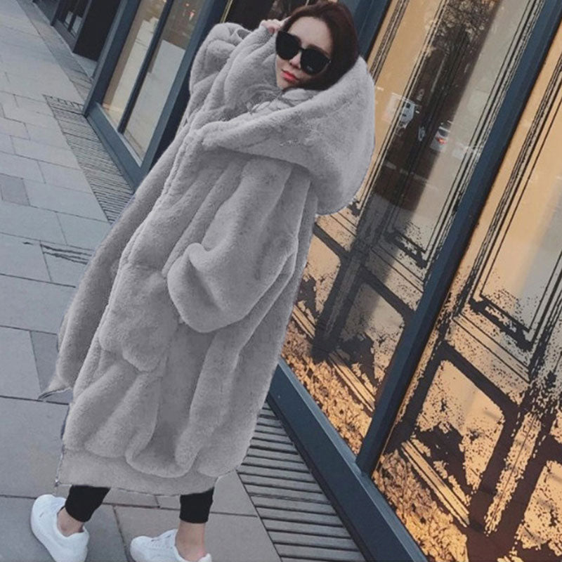 Oversized Winter Faux Fur Coat Women Parka Long Warm Faux Fur Jacket Coats Hoodies Loose Winter Coat Outwear Casaco Feminino