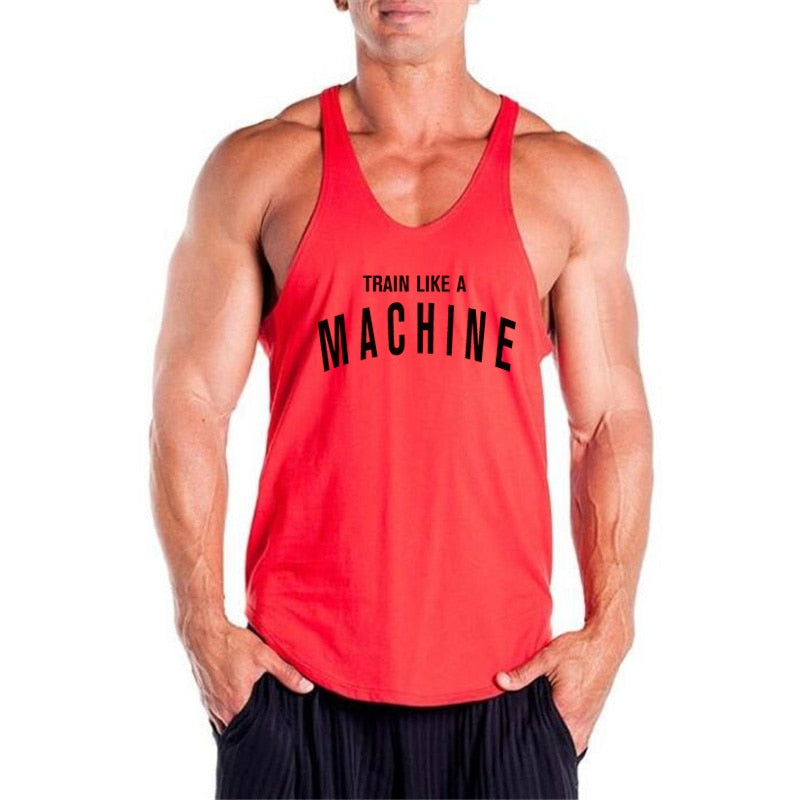 Gym Mens Tank Top Vest Muscle Fashion Sleeveless Stringer Brand Back Clothing Bodybuilding Singlets Fitness Workout Sports Shirt