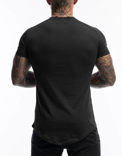 Men's Fashion T Shirt Men Tops Summer Fitness Bodybuilding Clothes Muscle Male Shirts Cotton Slim Fit Tees