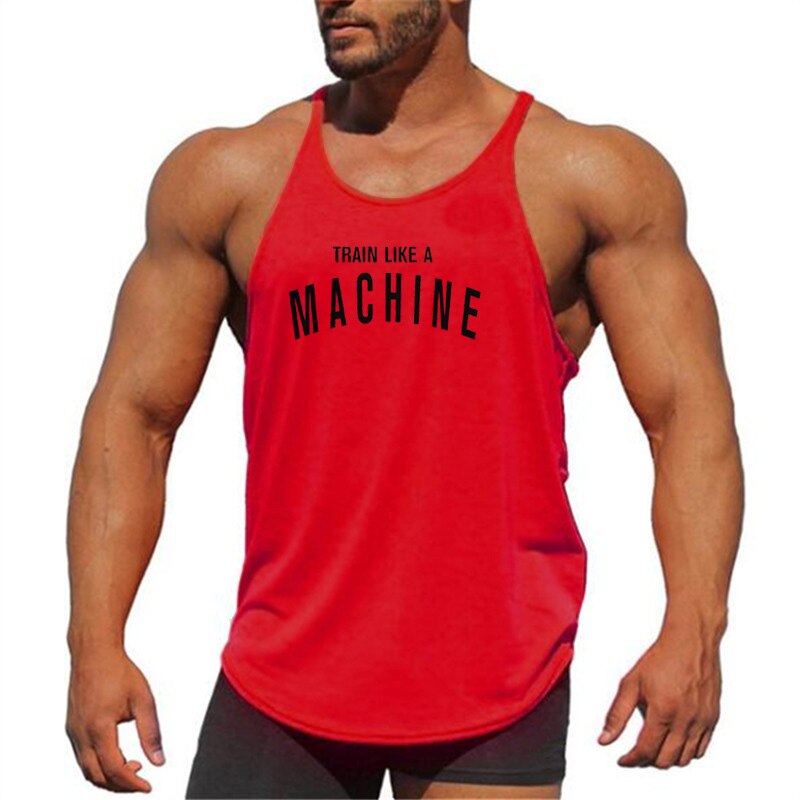 Gym Mens Tank Top Vest Muscle Fashion Sleeveless Stringer Brand Back Clothing Bodybuilding Singlets Fitness Workout Sports Shirt