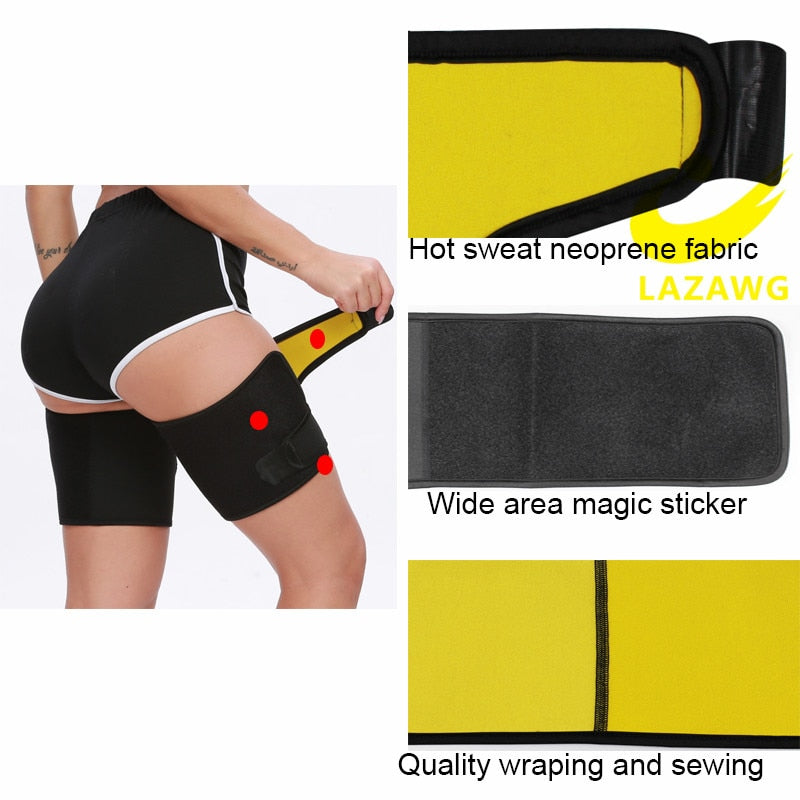 LAZAWG Leg Belt Sweat Thigh Trimmer Sweat Band Leg Slimmer Weight Loss Neoprene Gym Workout Corset Thigh Slimmer Tone Legs Strap