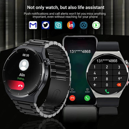 For Huawei Xiaomi NFC Smart Watch Men GT3 Pro AMOLED 390*390 HD Screen Heart Rate Bluetooth Call IP68 Waterproof SmartWatch 2023