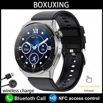 For Huawei Xiaomi NFC Smart Watch Men GT3 Pro AMOLED 390*390 HD Screen Heart Rate Bluetooth Call IP68 Waterproof SmartWatch 2023