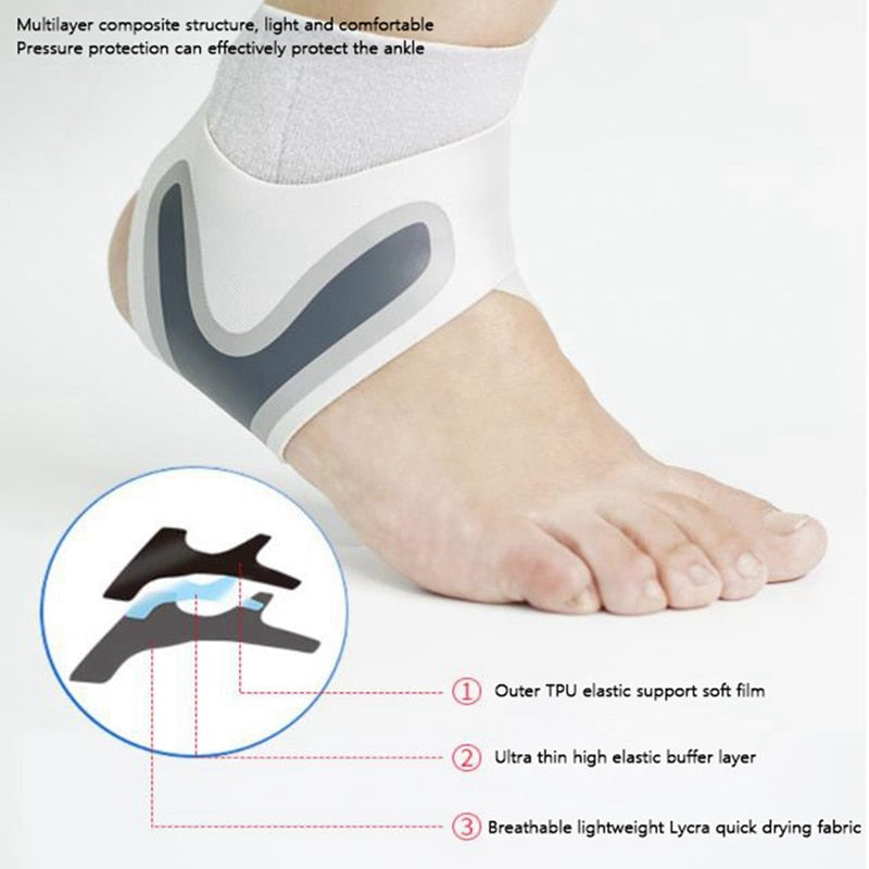 Sport Ankle Support Brace Elastic High Protect Guard Band Safety Running Basketball Fitness Foot Heel Wrap Bandage#