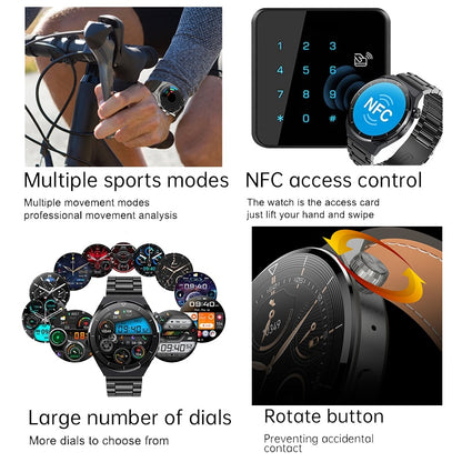 For Huawei Xiaomi NFC Smart Watch Men GT3 Pro AMOLED 390*390 HD Screen Heart Rate Bluetooth Call IP68 Waterproof SmartWatch 2023