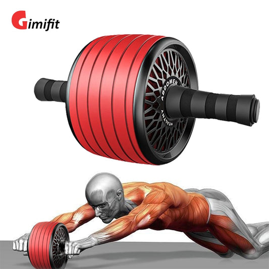 Gimift Abdominals Exercise Wheel Wider AB Roller  Noiseless Abdominal Core Muscle Building Workout Gym Home Fitness Equipment